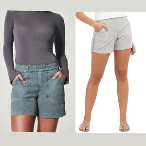 SPANX Set of 2 Twill Shorts in Gray and Blue Haze - Sz L